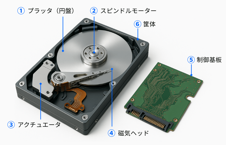 ハードディスクの内部構造